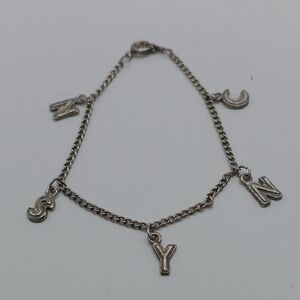 Silver Color Not Stamp Charm Bracelet
